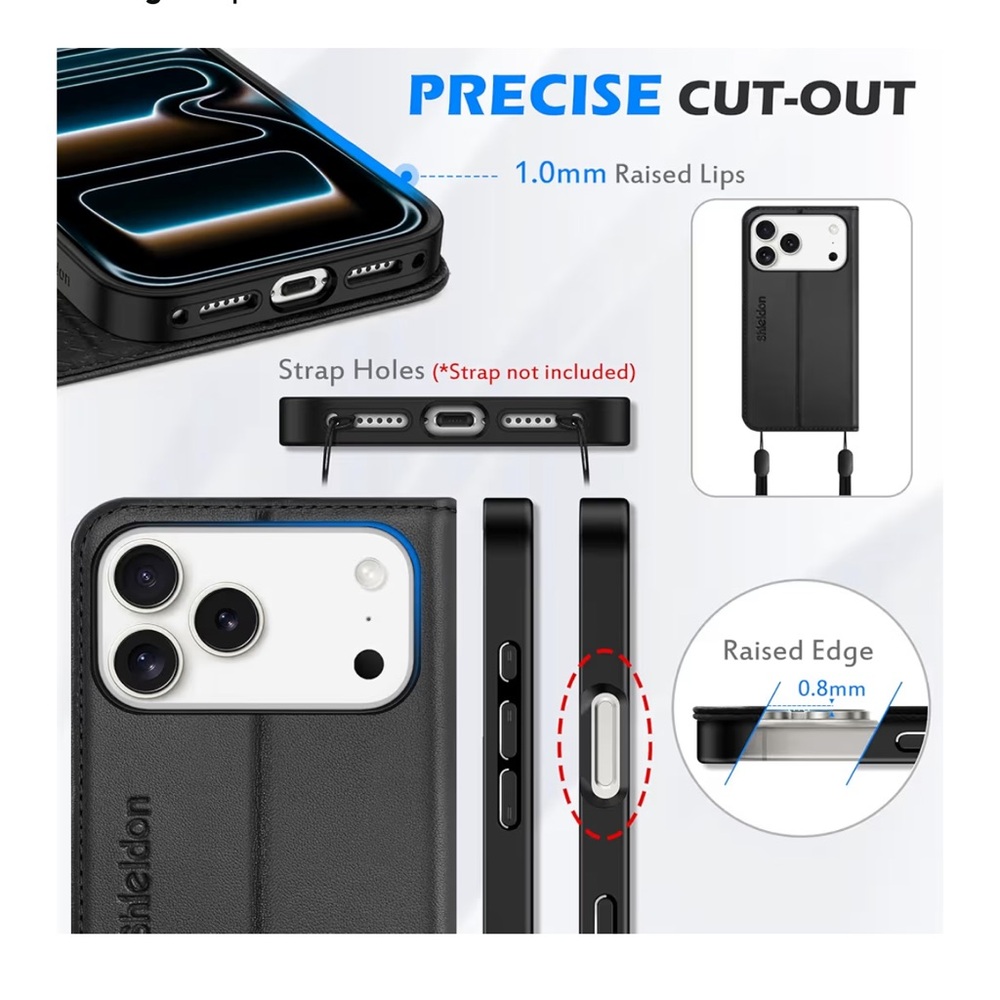 IPhone 17 pro max Wallet Case - Black - Picture 7 of 12